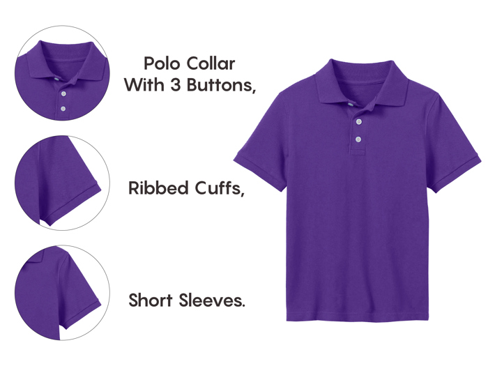 10-Pack School Uniform Tagless Polo Tshirt for Little Boys & Big Boys